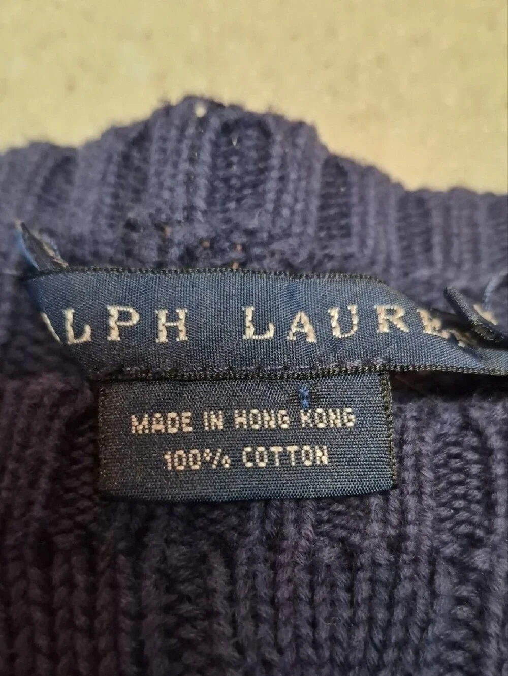 Polo by Ralph Lauren Navy Cable-Knit Crewneck Sweater Navy M